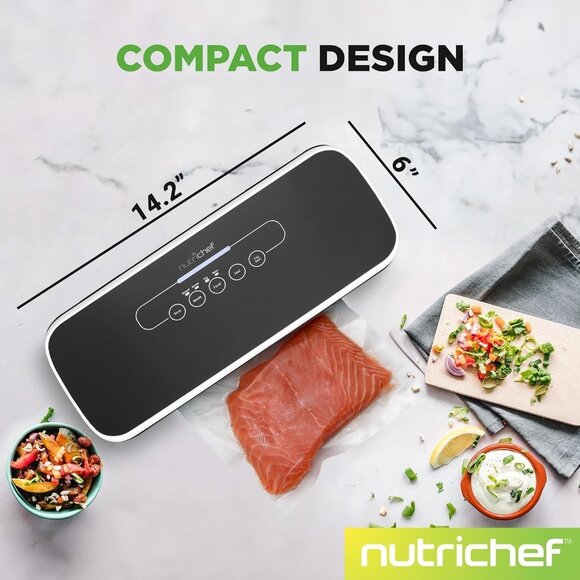 NutriChef Vacuum Sealer Machine Food Saver System w/ Bags PKVS18BK - New in Box - Picture 2 of 7